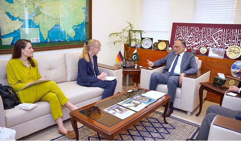 Ahsan Iqbal Meets German Ambassador Ina Lepel in Islamabad