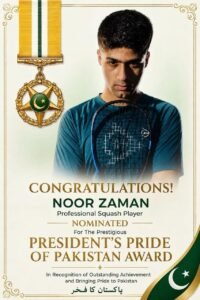 Pakistan Squash Federation Celebrates Noor Zaman’s Prestigious Award
