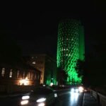 Karachi’s Habib Bank Plaza Illuminated for Independence Day Festivities
