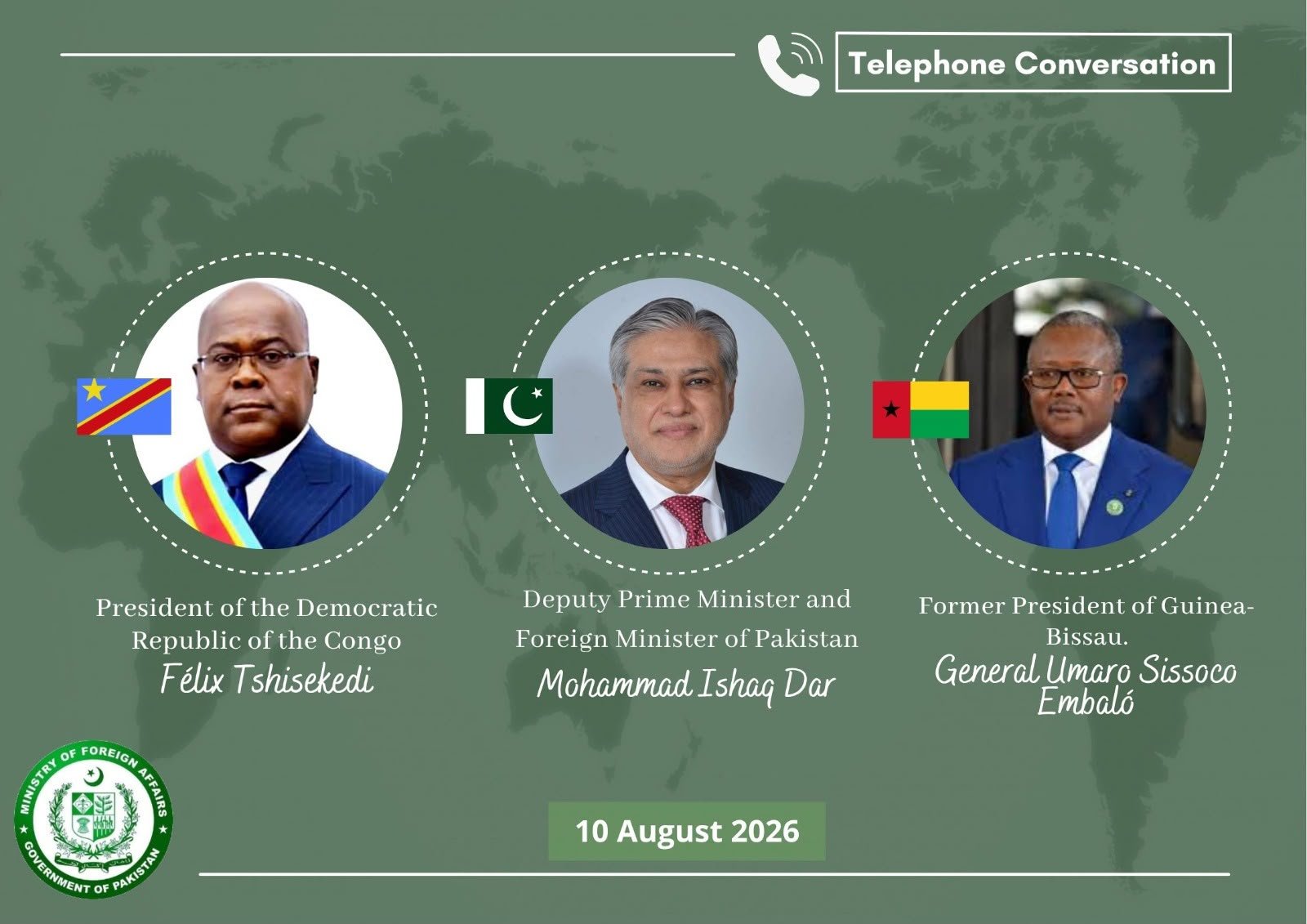 Ishaq Dar Discusses Makkah Defence Pact with DRC, Guinea-Bissau Leaders