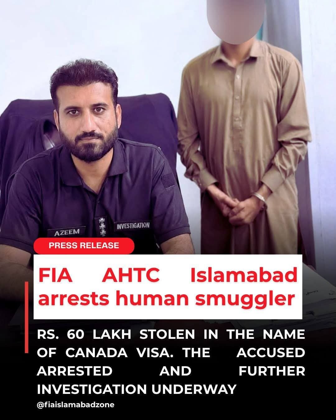 FIA Arrests Suspected Human Smuggler in Rs 6 Million Immigration Fraud