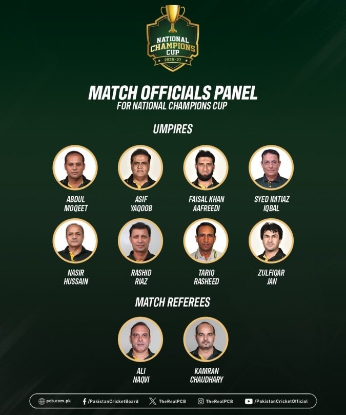 PCB Reveals Match Officials for National Champions Cup 2026